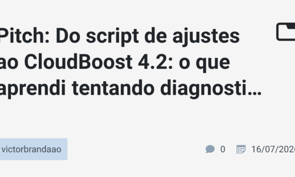 Pitch: Do script de ajustes ao CloudBoost 4.2: o que aprendi tentando diagnosticar stutter no macOS