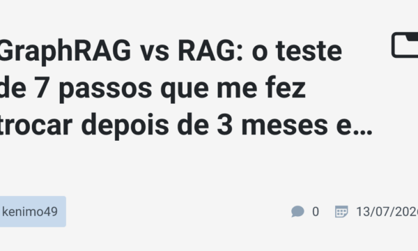 GraphRAG vs RAG: o teste de 7 passos que me fez trocar depois de 3 meses errando
