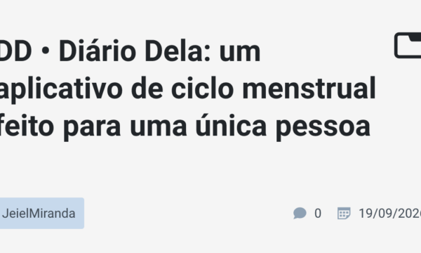 DD • Diário Dela: um aplicativo de ciclo menstrual feito para uma única pessoa